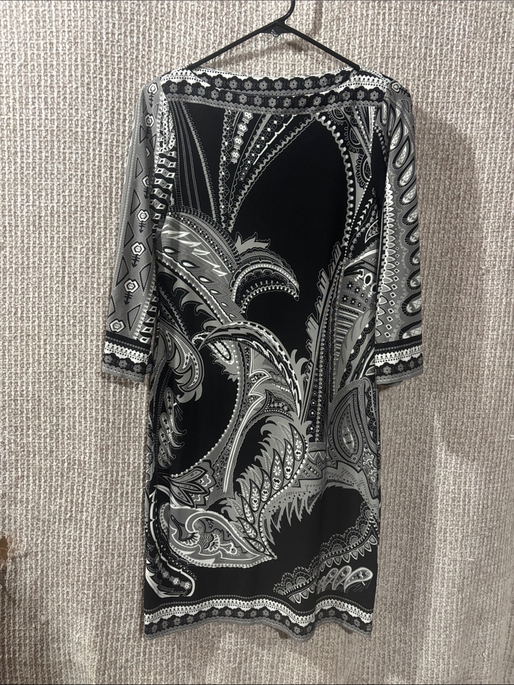 ECI Black and Gray Paisley Midi Dress